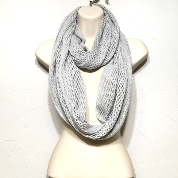Accessories - SILVER SPARKLE SCARF Soft Knit Infinity
